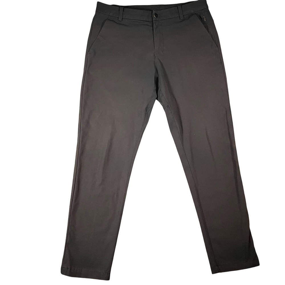 Lululemon Mens Commission Pant 34 Black Trousers Classic Stretch Warpstreme